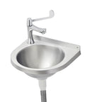 Wall Mounted Stainless Steel Hand Wash Basin With Space Saver Design For Kitchen Bar Garage Laundry Workshop RV And Boats Easy To Clean 30x28x10 Cm Compact Utility Sink featuring round bowl and single tap