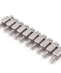 10 Pack Fixed Bridge Jumpers For DIN Rail Terminal Blocks FBI 10 6 10 Pole Nickel Plated Brass Silver Insertion Pull