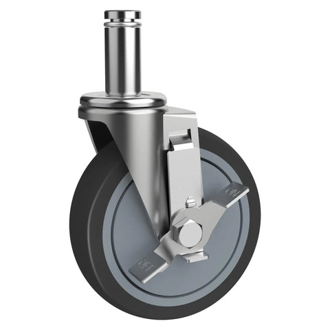 4-Inch Caster Replacement Wheels Set Of 4 For Wire Shelving Racks And Scaffolding With Brake Heavy Duty Compatibility For Metro Quantum