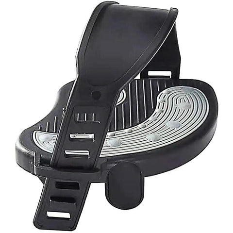 Close-up of 9/16-Inch Exercise Bike Pedals With Straps Replacement Parts For Home Gym Spin Bikes And Indoor Cycles, black and gray finish