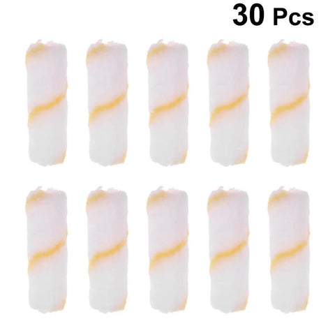 Thirty Mini Paint Roller Sleeves High Density Cotton Refills For Tight Corners Baseboard Trim Makes Detail Work A Cinch While Keeping Your Coats Smooth Operator Grade in a pack of 30.
