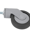 Jauarta TPR Caster Wheels with Threaded Stem, gray TPR material, durable caster for furniture applications.