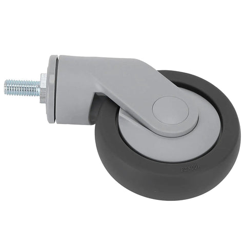 Jauarta TPR Caster Wheels with Threaded Stem, gray TPR material, durable caster for furniture applications.