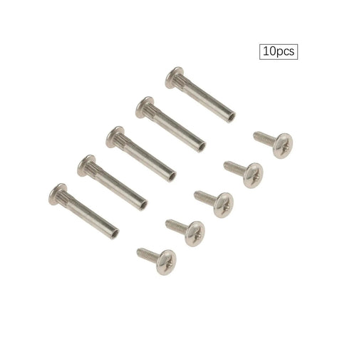 10 Piece M5 Screw And Nut Kit With Male Female Snap Rivets For Cabinets And Furniture Assembly Silver Hardware Set
