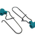 Close-up of 100 Pieces Fishing Line Sinker Slides With 8 Duo Lock Snaps High Strength Stainless Steel Sinker Slider Swivel Kit