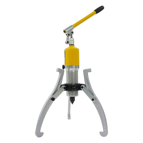 Premium 20 Ton Hydraulic Bearing Puller Kit With 2 3 Jaws Tough Steel Anti Rust Yellow Paint For Mechanics Who Need Raw Power To Extract Stubborn Bearings Smoothly Resists Wear Ensuring Reliable Performance For Daily Garage Grind. 20-ton steel 3-jaw puller with yellow hydraulic body
