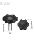 Star Shaped Metal Clamping Handle Screws Knobs Set Of 4 M8x16mm For Housing Construction Lathe Machines and Industrial Equipment