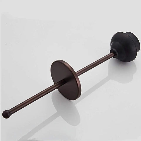 Heavy Duty Bronze Toilet Plunger With Metal Canister Holder And Drip Cup, Quick Dry Finish, Deep Cleaning Power For Bathroom