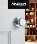 Polished Chrome No Turn Dummy Door Knob Set Round Interior Pull Push Handle For Closets And Pantry French Double Doors Microban Protection Easy DIY Install Pack Of 4 on white door