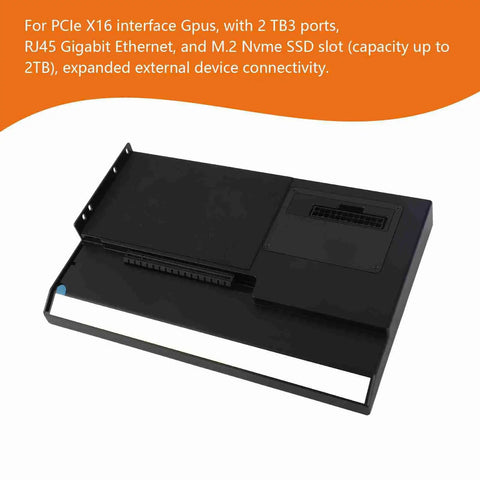 Next Level External GPU Dock Station USB4 40Gbps PCIe Enclosure with Gigabit Ethernet and M.2 NVMe slot for expanded connectivity.