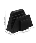 Side view of black Modular Wrench Organizer Tray 12-Piece Set For Home Garage Workbench Storage Durable Plastic Tool Rack.