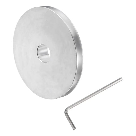 Heavy Duty V Type Single Groove Pulley 20mm Bore 100mm Outer Diameter Aluminum Alloy For 6mm PU Round Belt Motor Shaft with hex key.