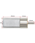 Heavy Duty DC Gear Motor With Precision Speed Reduction Box For DIY Car And Boat Models, dimensions 26x11x15.4mm.