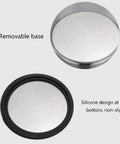 Heavy Duty Stainless Steel Coffee Knock Box And Espresso Grounds Container With Shock Absorbing Rod, removable base with non-slip silicone design.