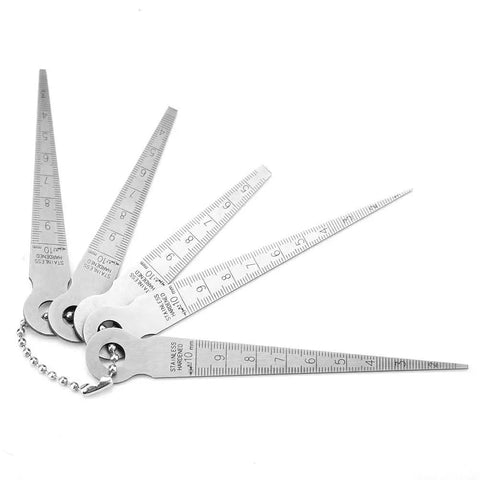 Pro Grade Stainless Steel Welding Taper Feeler Gauge Set, 5-Piece Precision Gap And Hole Size Measuring Tool with 0.1mm resolution
