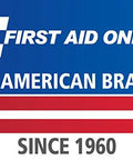 First Aid Only brand logo on blue background with AN AMERICAN BRAND SINCE 1960.