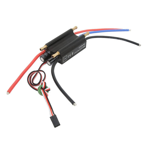 70A Waterproof Brushless ESC With Built In BEC Aluminum Alloy Body Black Finish Snappy Throttle Response Adjustable Start And Beefed Up Protections For RC Boats And Airships