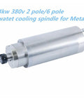 Heavy Duty Cnc Water Cooled Spindle Motor With Vfd Drive Kit For Precision Engraving And Milling 4Kw 380V showing metal body and cooling features.