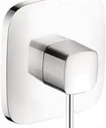 PuraVida Avantgarde One Handle Six Inch Wide Pressure Balance Shower Valve Trim in White and Chrome, side view