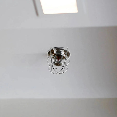 Heavy Duty Stainless Steel Fire Sprinkler Headguards Safeguard 1/2 And 3/4 Inch Recessed Heads protective cage on ceiling