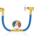 R134A Refrigerant Charging Hose Kit With Pressure Gauge And Half Inch Tap Dispensing Valve For Car Air Conditioning Recharge
