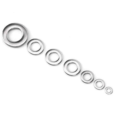 Your Go To Flat Washer Kit 720 Pieces Set In 304 Stainless Steel Assortment Sizes From M3 To M12 Rust Resistant Gasket Washers display