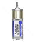 Real Solid 6V And 12V DC Gear Motor Featuring Sweet Speed Reduction 12 To 923 RPM Forward Reverse Drive with label and silver casing.
