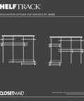 Heavy Duty Wire Closet Organizer System With Adjustable Shelves And Double Clothes Rods built for 5 ft wide wall mounted closet layout options.