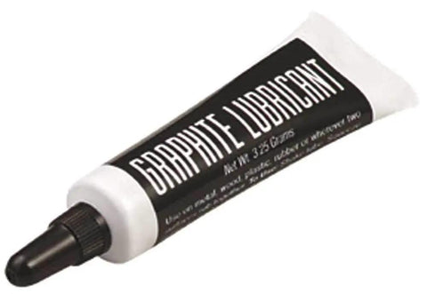 Tube of dry graphite lubricant for pin tumbler locks, 4.5 grams, with needle nose tip for reducing friction and corrosion.