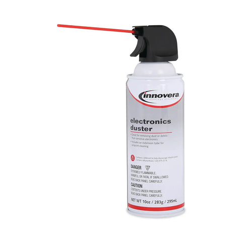 Compressed Air Duster 10 Oz Can With Removable Straw For Pinpoint Cleaning, Blasts Dust From Hard To Reach Corners, Ozone Safe