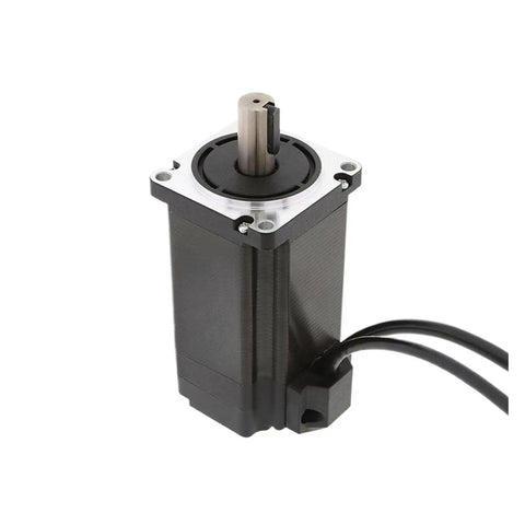 Brushless Servo Motor With Integrated Gear Reducer, NEMA 24 Size, 24V/48V Compatible, 3000 RPM, 200W/400W Power, Low Speed High Torque Drive For CNC, Robotics, Automation And Precision Motion Projects, front view
