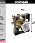 MultiChoice Universal Rough-In Valve R10000-MF No-Fuss Shower Valve dimensions and features with brass material.