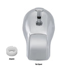 Replacement Tub Spout With Diverter Chrome 5 Inch For 1/2 Inch Or 3/4 Inch IPS Connections, Rear Pull Up Diverter visible