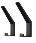 Heavy Duty Aluminum Wall Mounted Coat Hooks And Towel Holder Built To Last Double Robe Hanger 2 Pack Black Anodized Finish