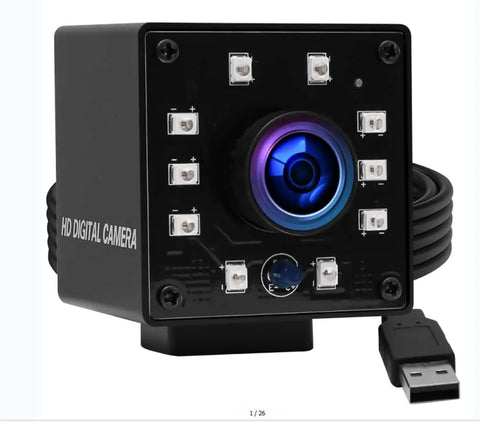 2MP Night Vision USB Webcam 1080P Full HD Video With IR Cut And 10 LED Light Board Front View