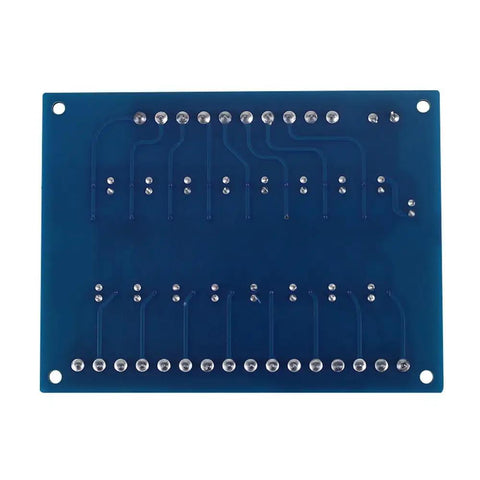 Back view of 8 Channel Optocoupler Isolation Board No Fuss 24V To 3.3V Level Shifter For PLC And MCU Signals with blue PCB