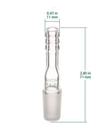 Glass Straight Inlet Adapter With 14/20 Joint And 10 mm Hose Connection, Serrated Hose Fittings, Borosilicate Lab Glassware