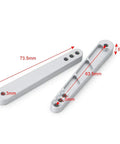 Alloy Metal Rear Sway Bar Anti Roll Set parts showing dimensions for RC Crawler Axial Wraith RR10 Yeti, silver steel arms focus.