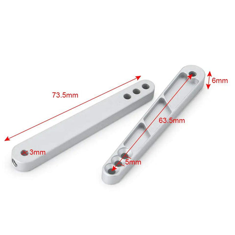 Alloy Metal Rear Sway Bar Anti Roll Set parts showing dimensions for RC Crawler Axial Wraith RR10 Yeti, silver steel arms focus.