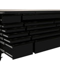 72 Inch Roller Cabinet With Stainless Steel Top RS Pro Workstation Midnight Black Heavy Duty Tool Chest On Wheels For Garage Or Workshop With Ample Drawer Space And Durable Steel Build