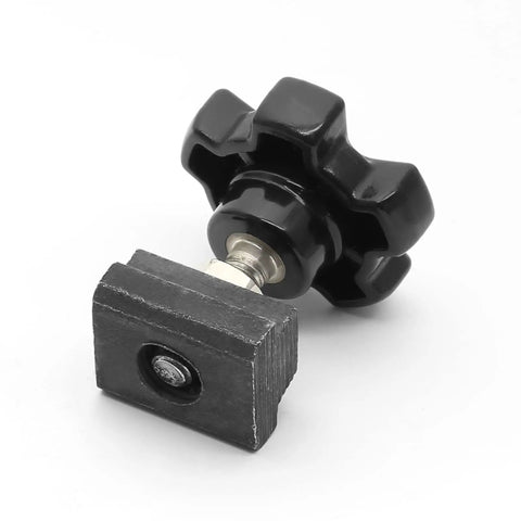Premium Quality Heavy Duty M10 T Slot Nuts 3/8 Inch Thread Black Oxide Coated 5 Piece Set Sliding Fasteners for CNC Work Holding.