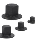 High Performance Low Profile Socket Adapter Set Made With Heat Treated Stainless Steel For Tight Spaces And Heavy Duty Jobs Featuring High Torque Reducer Kit To Convert Drive Sizes From 1 Inch Down To Quarter Inch With Compact Stackable Design Perfect, four black drive adapters