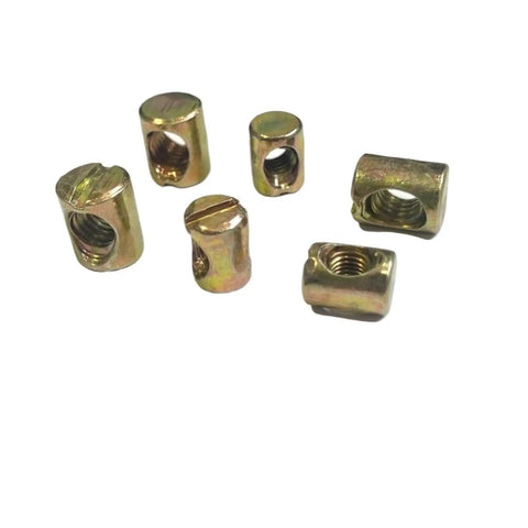 M6 M8 Steel Cross Dowel Nuts Set For Furniture Assembly Slotted Barrel Nuts Hammer Embedded For Bed Crib Chair Joints Built To Last Fasteners