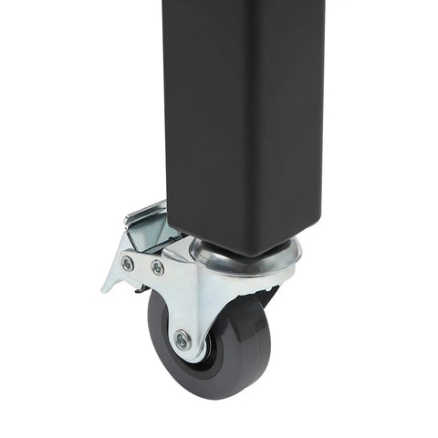 Built Like A Tank Foldable Security Gate 48 By 71 Inch Expandable Iron Frame Barrier with wheel base for mobility.