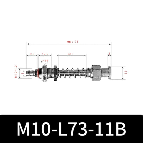 Heavy Duty M10 Series Big Head Vacuum Suction Cup With Silicone Rubber Gripper For Industrial Pneumatic Manipulator side view with measurements