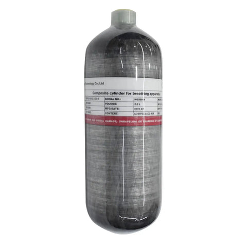 4500 Psi Carbon Fiber 2L HPA Paintball Tank System For High Pressure Air, Lightweight 2 Liter Tank, CE Approved, 5 Year Inspection