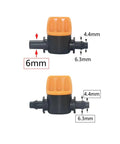 Purple Hose Barb Mini Valve Garden Tap Kit For Drip Irrigation Connectors One Quarter Inch To Six Millimeter Mist Nozzle Fittings Watering System Pack Of 20 To 150 Pieces, 6mm to 4.4mm view