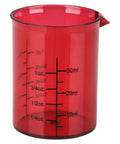 Red beaker from 4 Piece Chemistry Beaker Shot Glass Set For Parties And Science Nerds, Lab Style Drinking Glasses, Fun STEM Gift