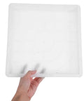 DIY Concrete Molds For Walkways And Patios Easy To Use Square Flagstone Paver Casting Mold held by a hand showing size