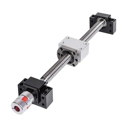 Built Tough 20MM Square Linear Guide Rail Kit With SFU Ball Screw And Solid Bearing Supports For Smooth CNC Builds and 3D Print Mods, ball screw detail.